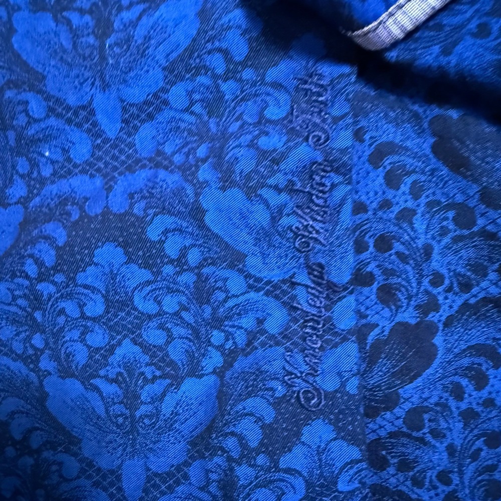 Robert Graham Men 3XL Blue Damask Jacquard Button Down Shirt Classic Fit Paisley - Picture 4 of 7